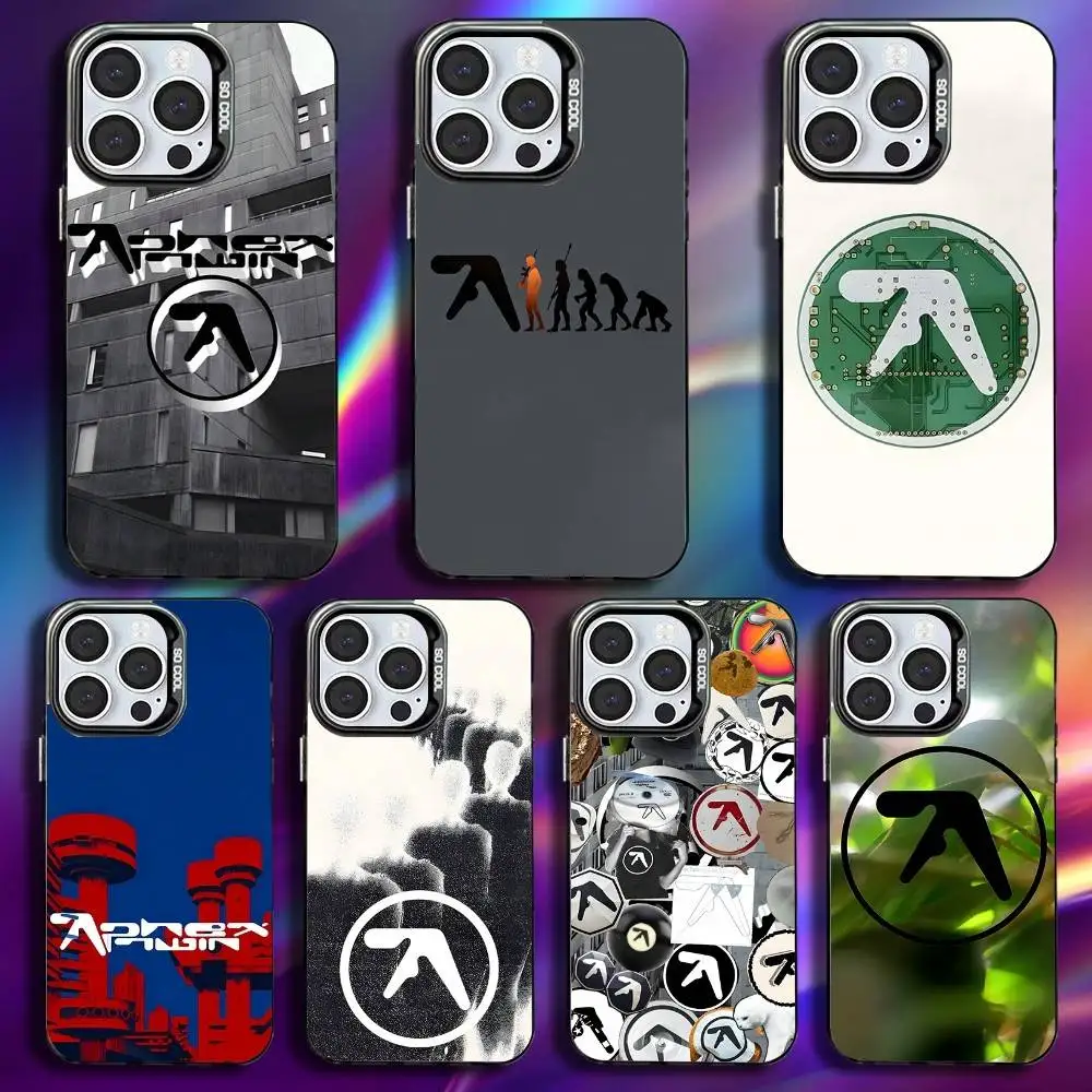 

Aphex Twin Logo Art Phone Case For iPhone 17,16,15,14,13,12,11,Pro,Max,Plus,Mini,XS,SE Anti Fall Black Matte Hard Bumper