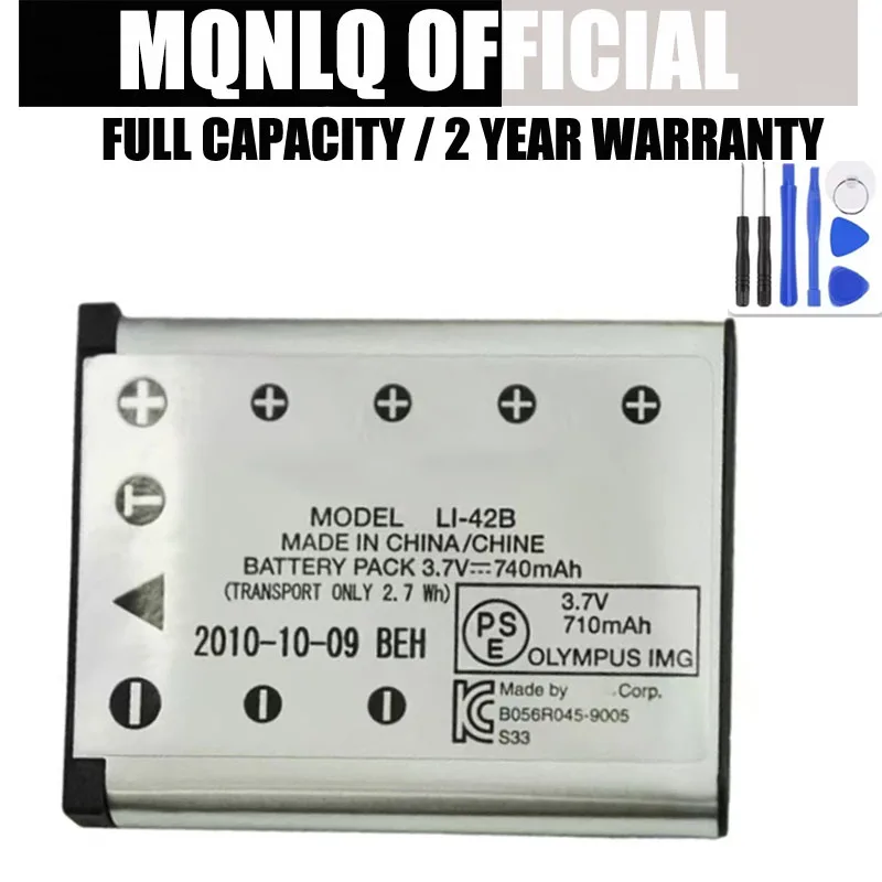New Full LI-42B LI42B Battery 3.7V 740mh for Olympus x-600, d-630 fe-20 fe-150 FE-220 FE-240 FE-300 fe5500