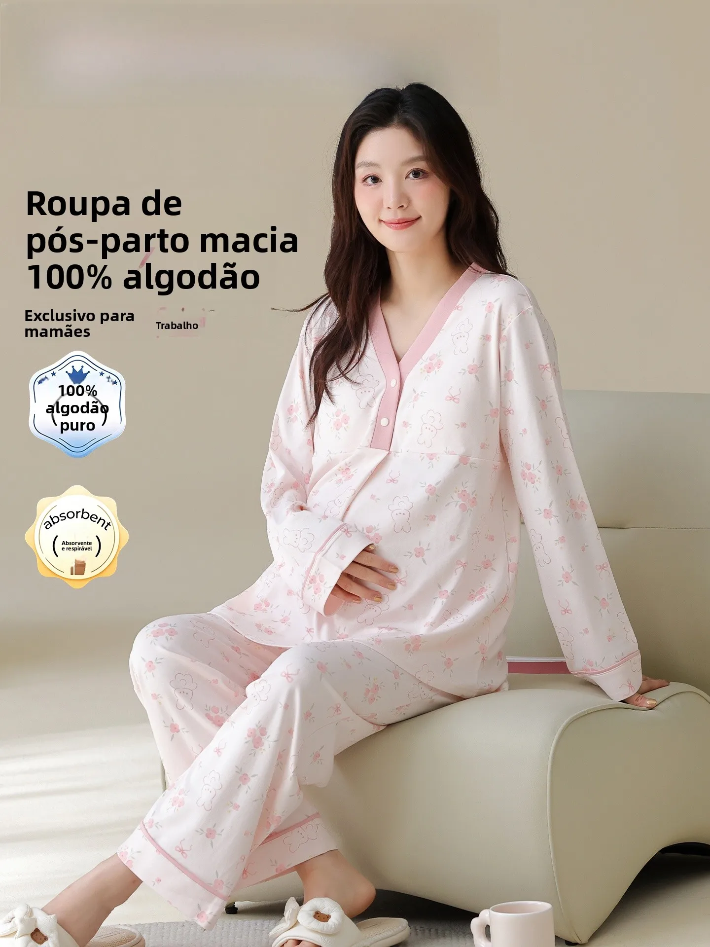 vetements-de-nuit-de-maternite-en-coton-pur-pour-femmes-ensemble-de-vetements-de-confort-pour-l'allaitement-nouveaute-2026-tenue-de-confort-pour-l'allaitement-pre-et-post-partum