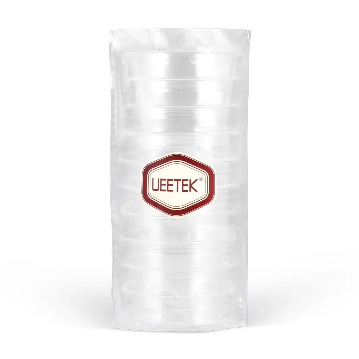 UEETEK 10 Uds. Placas de Petri de plástico de 70mm, plato cultural con tapa, plato de Petri, plato de Petri de plástico con tapa