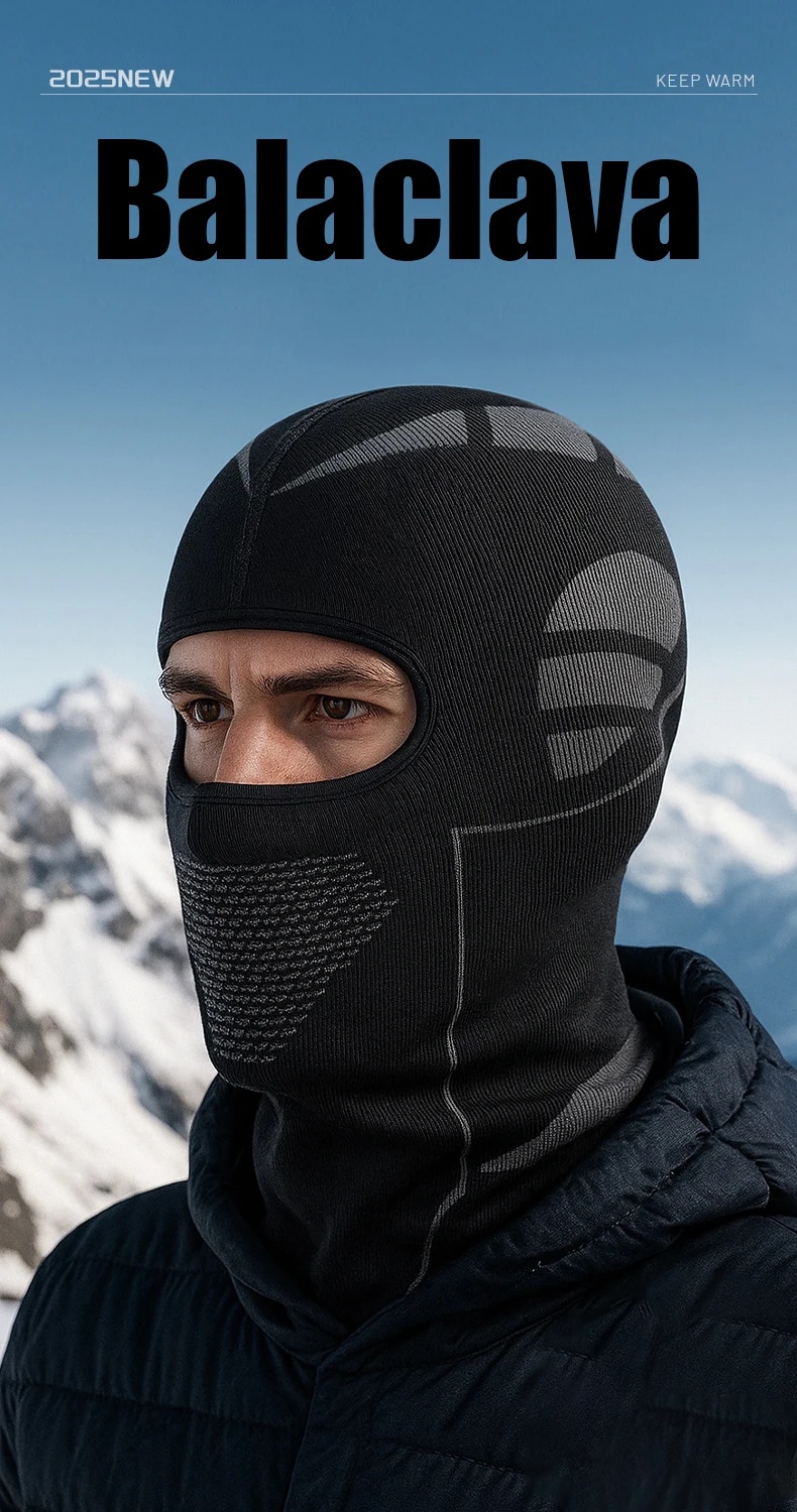 1 Stück/3 Stück Winter Warme Sturmhaube Elastische Atmungsaktive Fahrrad-Vollgesichtsmaske Outdoor Lauf- und Skimaske Motorradhelm-Innenmaske – Detail 1