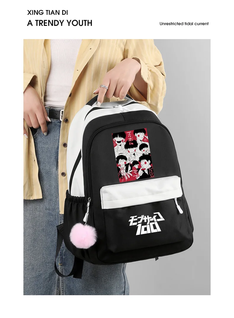 Mob Psycho 100 Cosplay Backpack Cartoon Anime Students Kageyama Shigeo Large Capacity Schoolbag Teenager Shoulders Bags Gifts