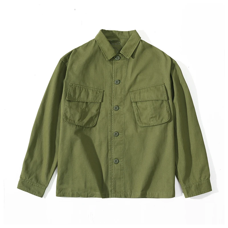 

New Arrival Japanese Military Green Pure Cotton Unisex Amikaji Jacket Retro Casual Collar Versatile Top Coats