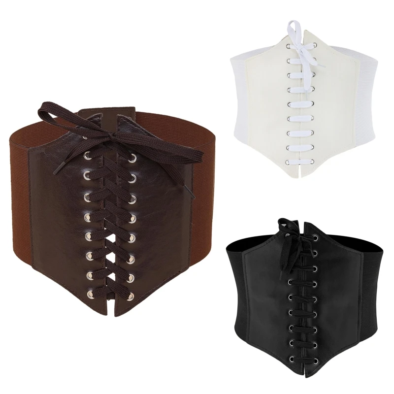 Corset Wide PU Cummerbunds Strap Belts for Women Elastic Tight High Waist Corsets Slimming Body Shaping Girdle Belt Dropship