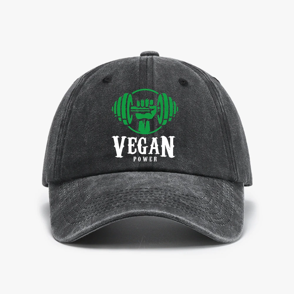 Novelty Vegan Power hat Men Soft top sunhat Graphic Powered By Plants Baseball Cap
