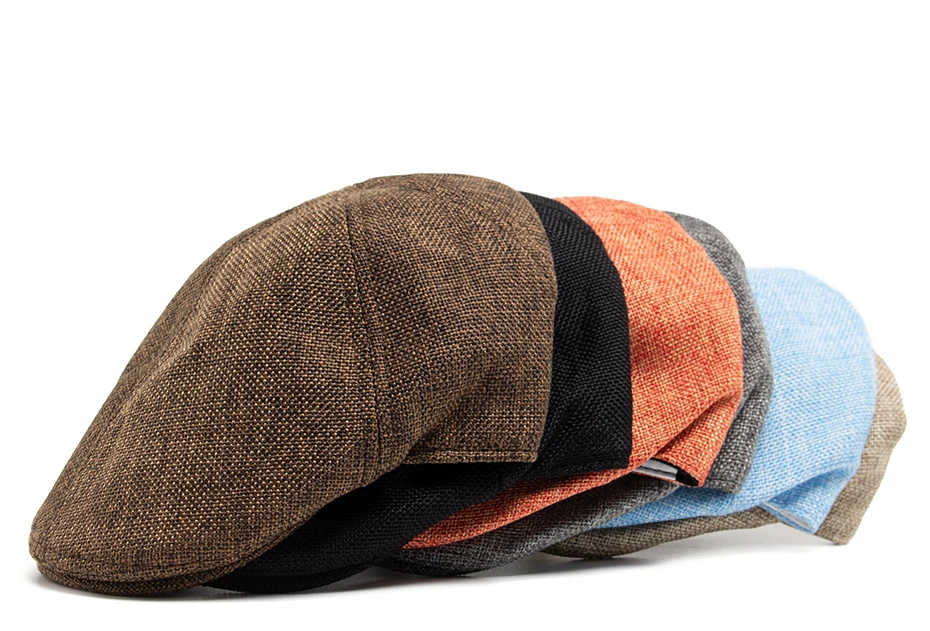Neue Sommer Leinen Baskenmütze Männer Sonnenblende Flachen Hut Frauen Mode Berets Atmungsaktive Zeitungsjunge Mütze Luxus Vintage Caps Unisex – Detail 1