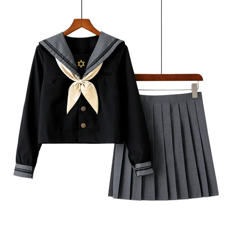 Mode Bebaarde Star Jk School Uniform Basic Matroos Fuku Pak S-2XL Schoolmeisje Outfits Geplooide Rok Sets Anime Cosplay Kostuum