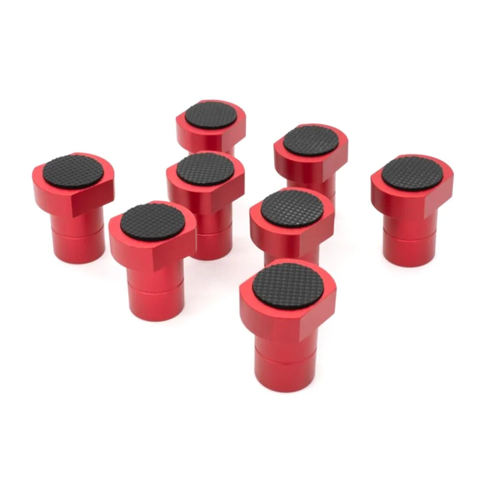 8 PCS Aluminum Alloy Bench Dogs 3/4 Inch / 19mm Red Bench Dog Clamp Non-Slip Pads Workbench Dogs