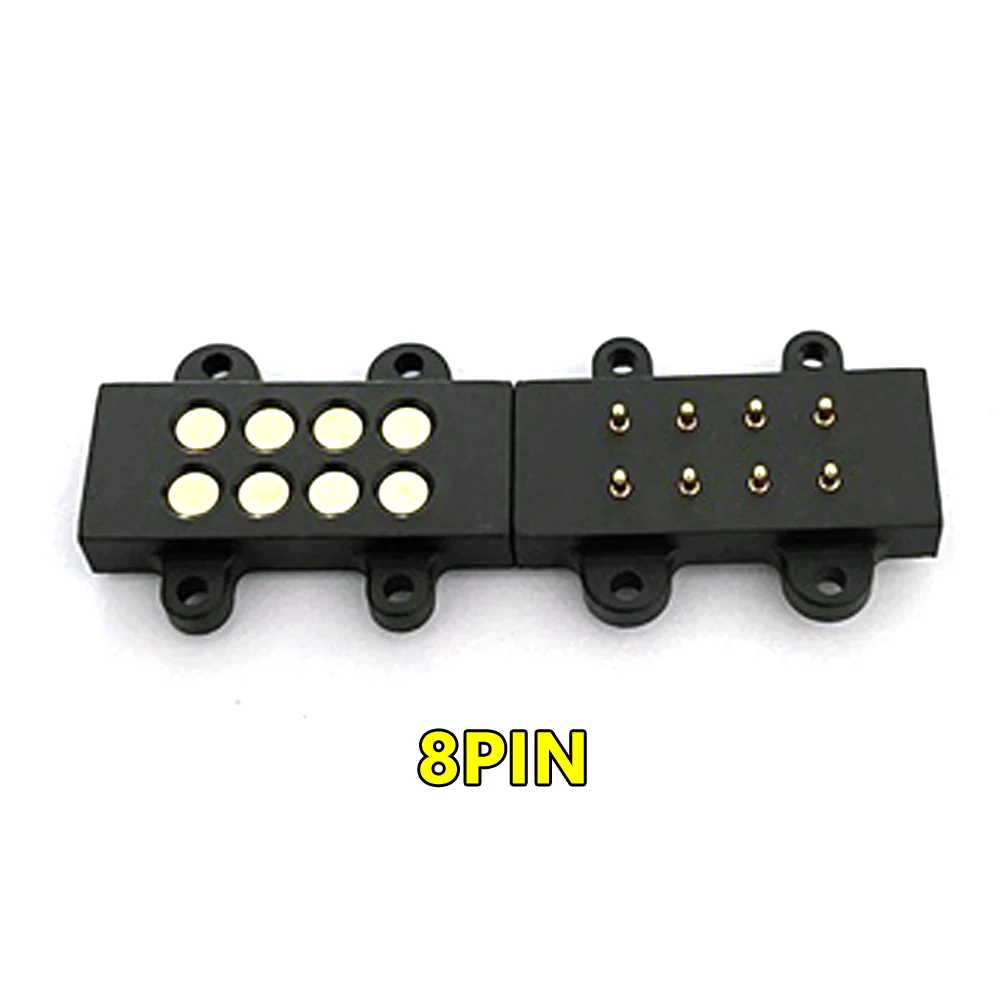 1Pair 8 Pin Magnetic Pogo Pin Connector 8 Positions 6pin 2A Spring Loaded Header Contact 8P for Charge Data Transfer cable Probe