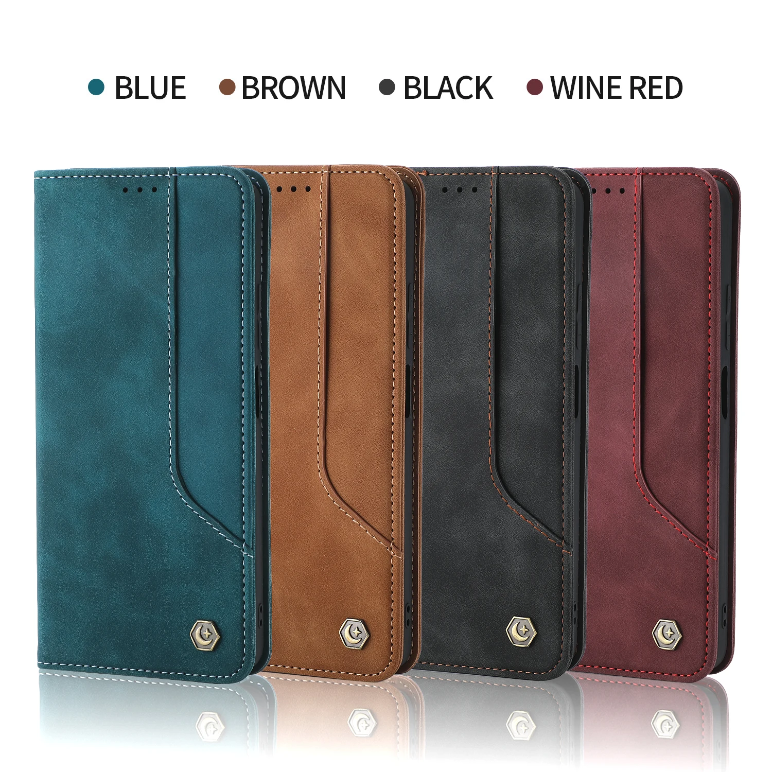 Leather Phone Case For Samsung Galaxy S25 S24 Ultra S23 S22 S21 S20 FE S10 Plus Note 20 10 9 5G Magnetic Flip Wallet Phone Cover
