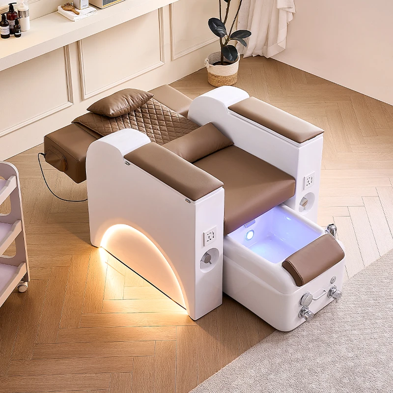 Sofá eléctrico de belleza de uñas para pedicura, silla funcional de doble uso, masaje de pies, surf, fototerapia y pedicura