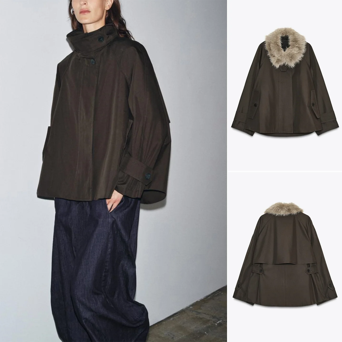 Neue Herbst frauen Casual Lange Sve Kragen Parka Mantel Wasserdicht Gerade Saum Pendeln Sle Single Button Verschluss Kapuze