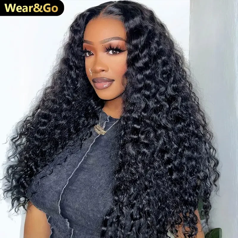 Rambut ISEE 7X5 Wig Rambut Manusia Gelombang Air Tanpa Lem Dipakai dan Pergi dengan Simpul HD Wig Renda Depan Pra Potong Wig Tanpa Lem Pra Dipetik