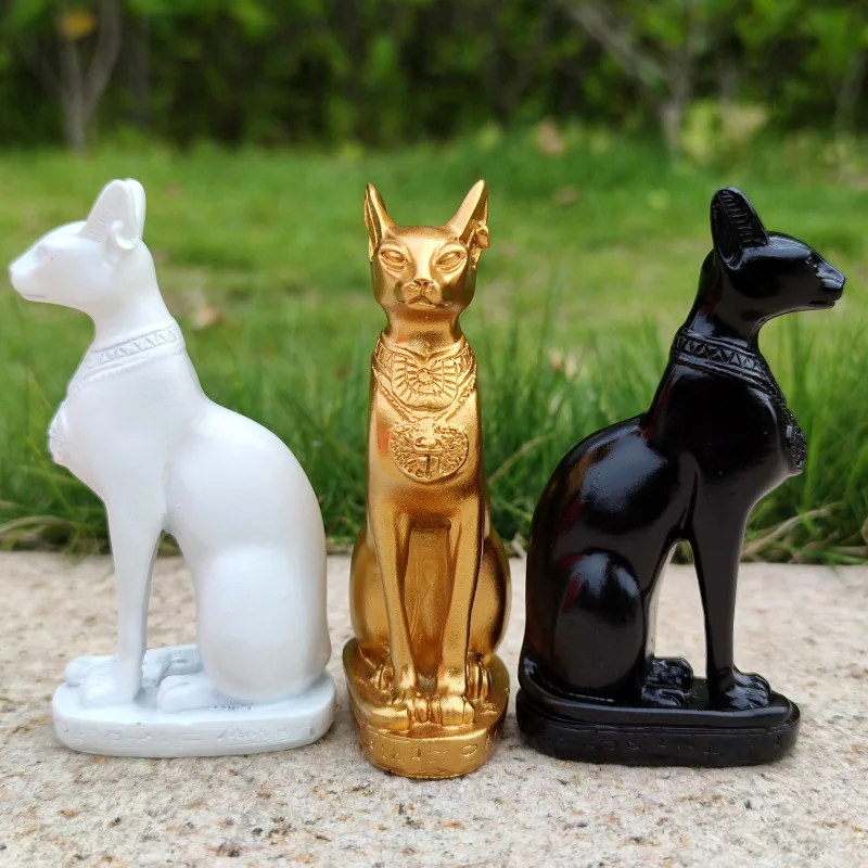 

Best selling ancient Egyptian cat God Best Pharaoh gold and black resin sand tools