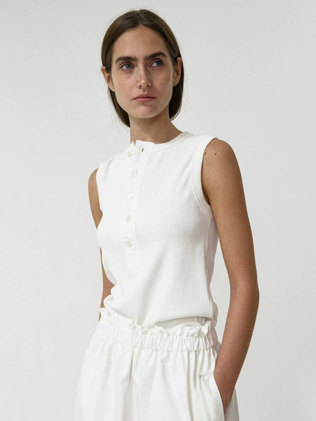 

f Круглый жилет на пуговицах, женский летний новый жилет для поездок на работу, облегающий крой из смеси хлопка, впитывающий пот, без свека