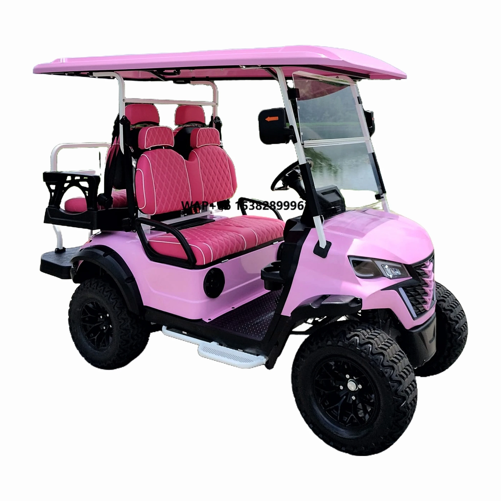 

Chinese Custom Pink Off Road Lithium 48V Luxury Utility Hunting Golf Cart 4 Seater