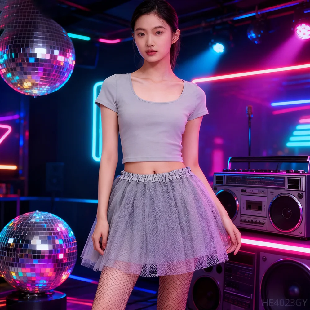 PESENAR L'abito in chiffon Gery degli anni '80 è adatto per scene come feste e carnevale negli anni '80