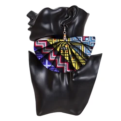 Afripride African Earrings Ethnic Ankara Earrings Fan Shape African Print Earring for Women Ankara Handmade Jewelry wya081