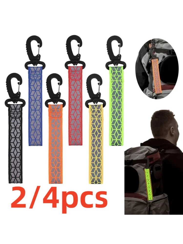 AliExpress NONE 2/4Pcs Reflective Straps Pendant Keychain For Outdoor Camping Night Running Cycling Backpack Safety Lightweight Bright Keyrings
