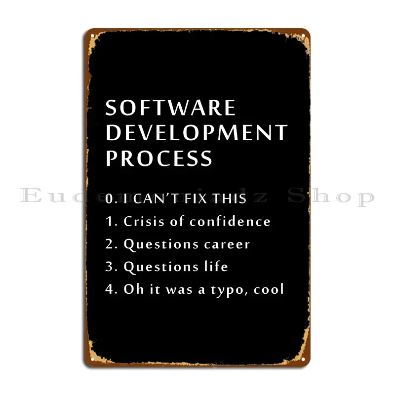 Software Development Metal Plaque Garage Design Pub Funny Bar Cave Designing Tin Sign Poster