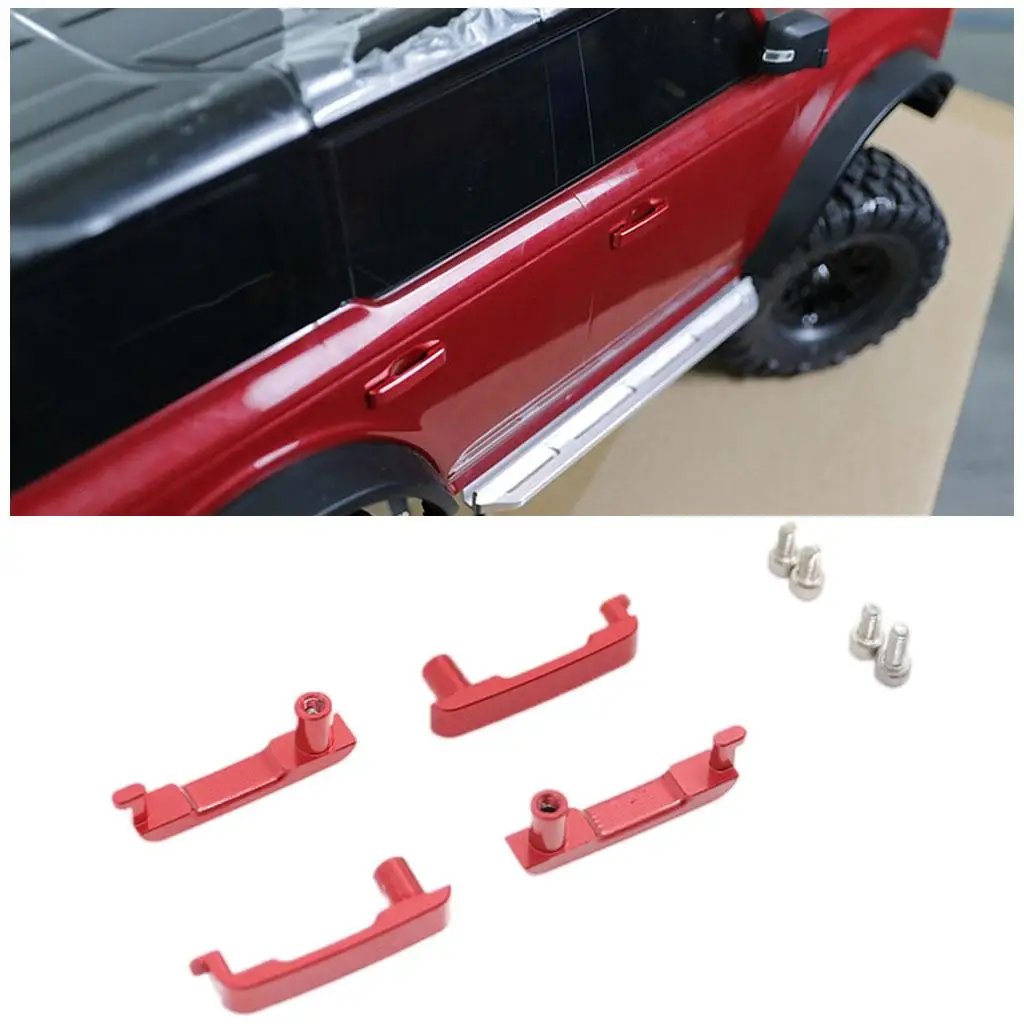 4x RC Door Handle with Screws 1:10 for TRX4 Bronco Model Accessories DIY Parts Replacement