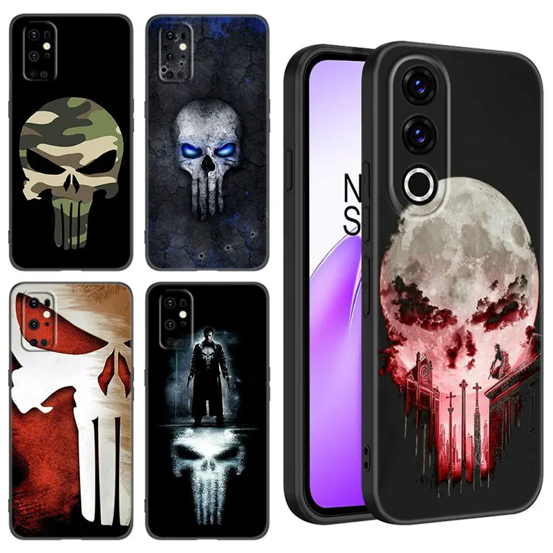 Marvel Superhero Punisher Black Phone Case For OnePlus 10R 11R 12R ACE 2 3 Pro 2V 3V Nord CE 2 3 4 Lite N10 N20 N30 SE 5G