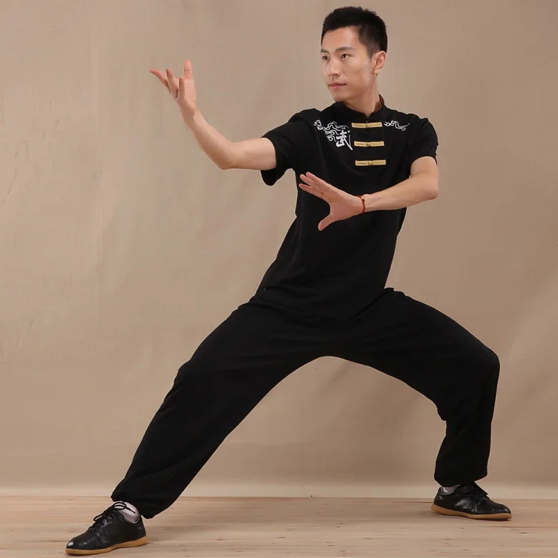 T-shirt And Pants Martial Arts Clothes  Tai Chi Uniform Cotton For Summer  Free match