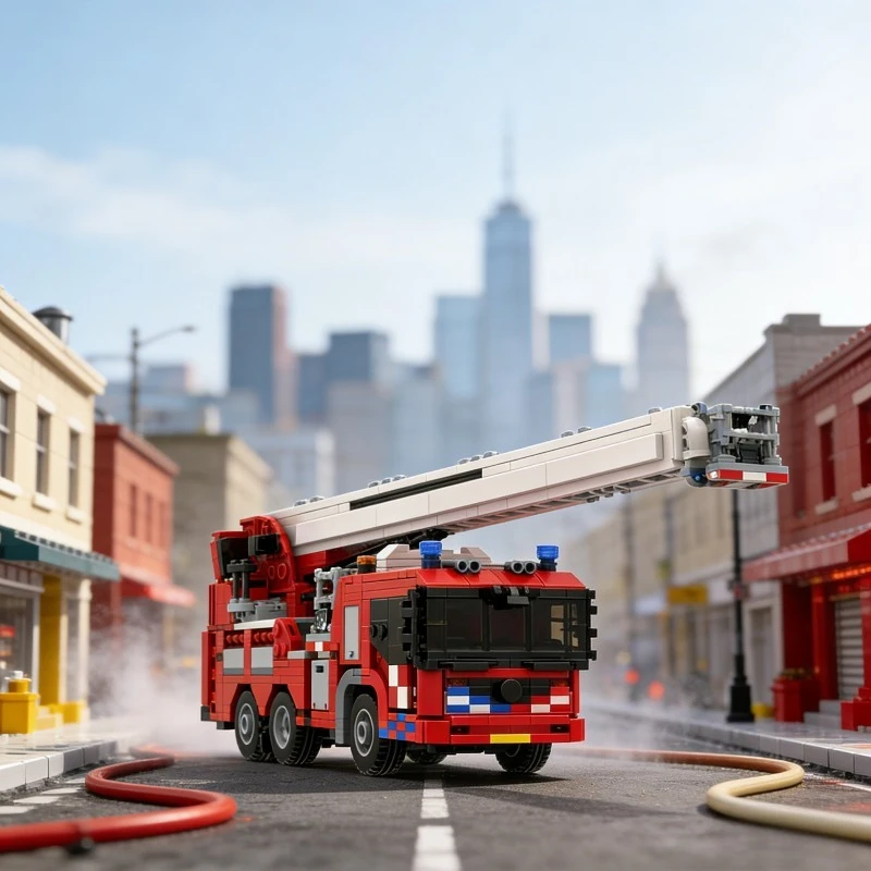 864PCS Modular Fire Truck Building Kit - DIY Technical Model for Teens & Adults Gift
