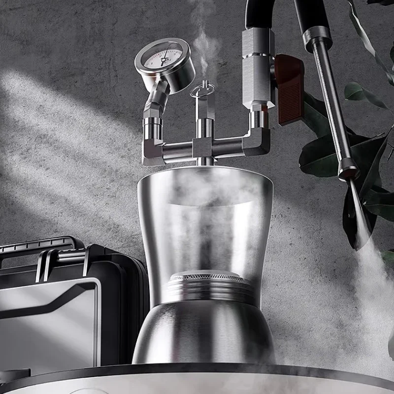AK-74 Pengocok Susu Portabel Pengukus Susu Baja Tahan Karat Pemisah Uap Air Pengeringan Uap Serbaguna untuk Pembuatan Kopi