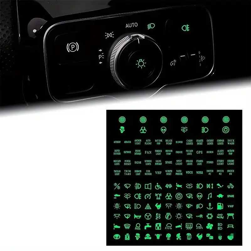 120 Sticker Rocker Switch Label Decal Circuit Panel Luminous Sticker For Car Marine Boat Truck Instrument Switches Relays Decor