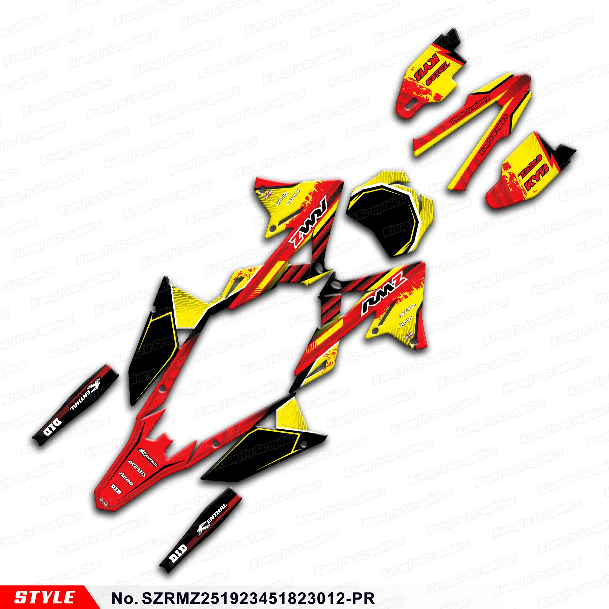 

MX Racing Sticker Graphics Kit for RMZ250 RMZ450 2018 2019 2020 2021 2022 2023 2024 2025 2026, No.SZRMZ251923451823012-PR