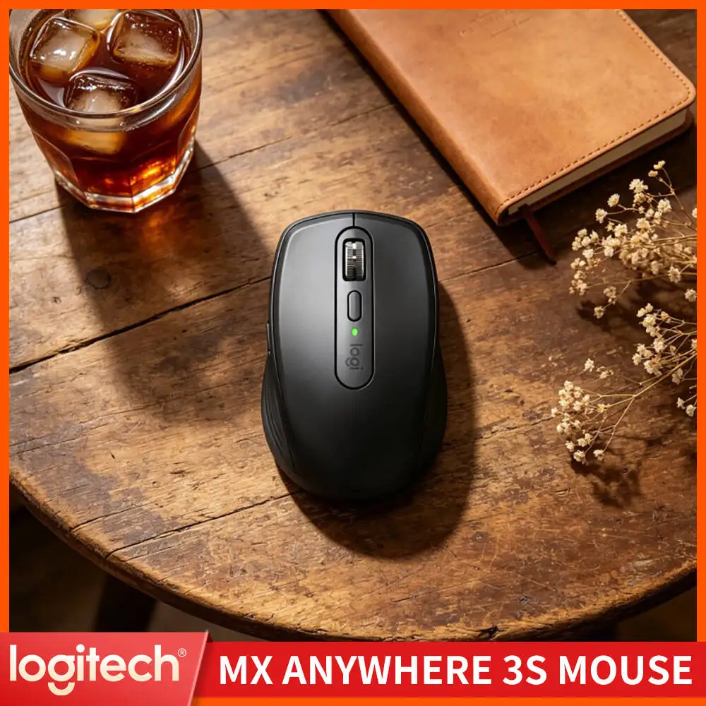 High-Precision MX Anywhere 3S - 8K DPI, USB-C Quick Charge, Silent Click, Ideal for Stationery Field Research & Outdoor Desk