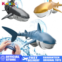 RC Shark 2.4G Simulation Remote Control Animals with Lights Submarine Robots Fish Electric Toys for Boy Upgrade Spray WaterToy