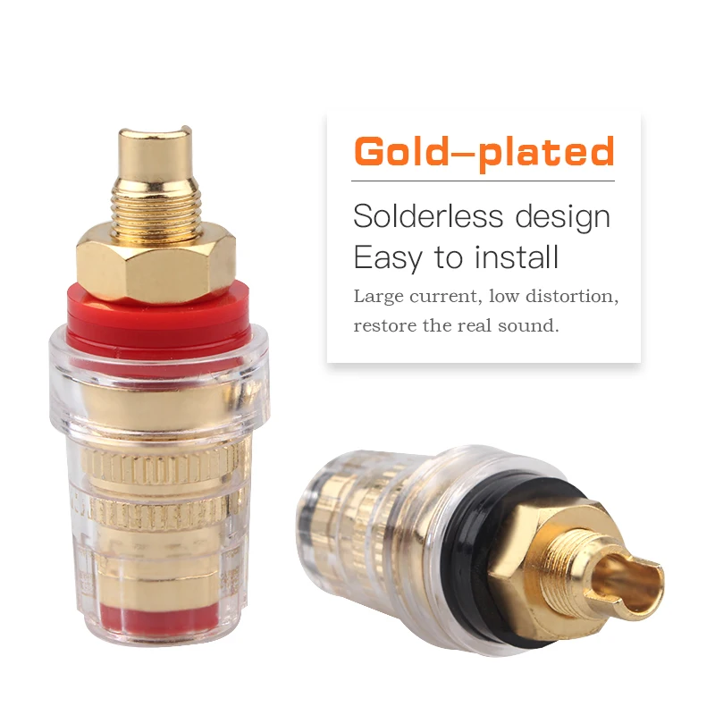 Crystal Transparent Banana Plug Interface Welding-free Short ColumnHifi Terminal Power Amplifier