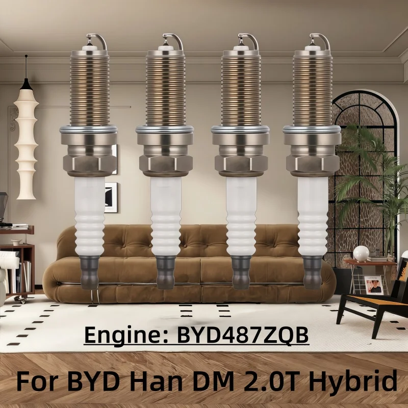 

4pcs /BYD Han DM 2.0T Hybrid Dual Iridium Spark Plugs Engine: BYD487ZQB/Auto Parts