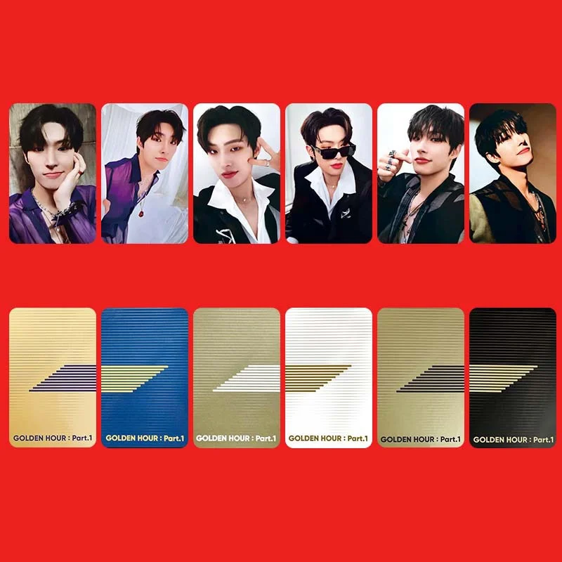 6pcs/set K-POP ATEEZ boy band mini ten album GOLDEN HOUR: Part.1 LOMO card Mingi San Hongjoong Seonghwa postcard photo card kpop