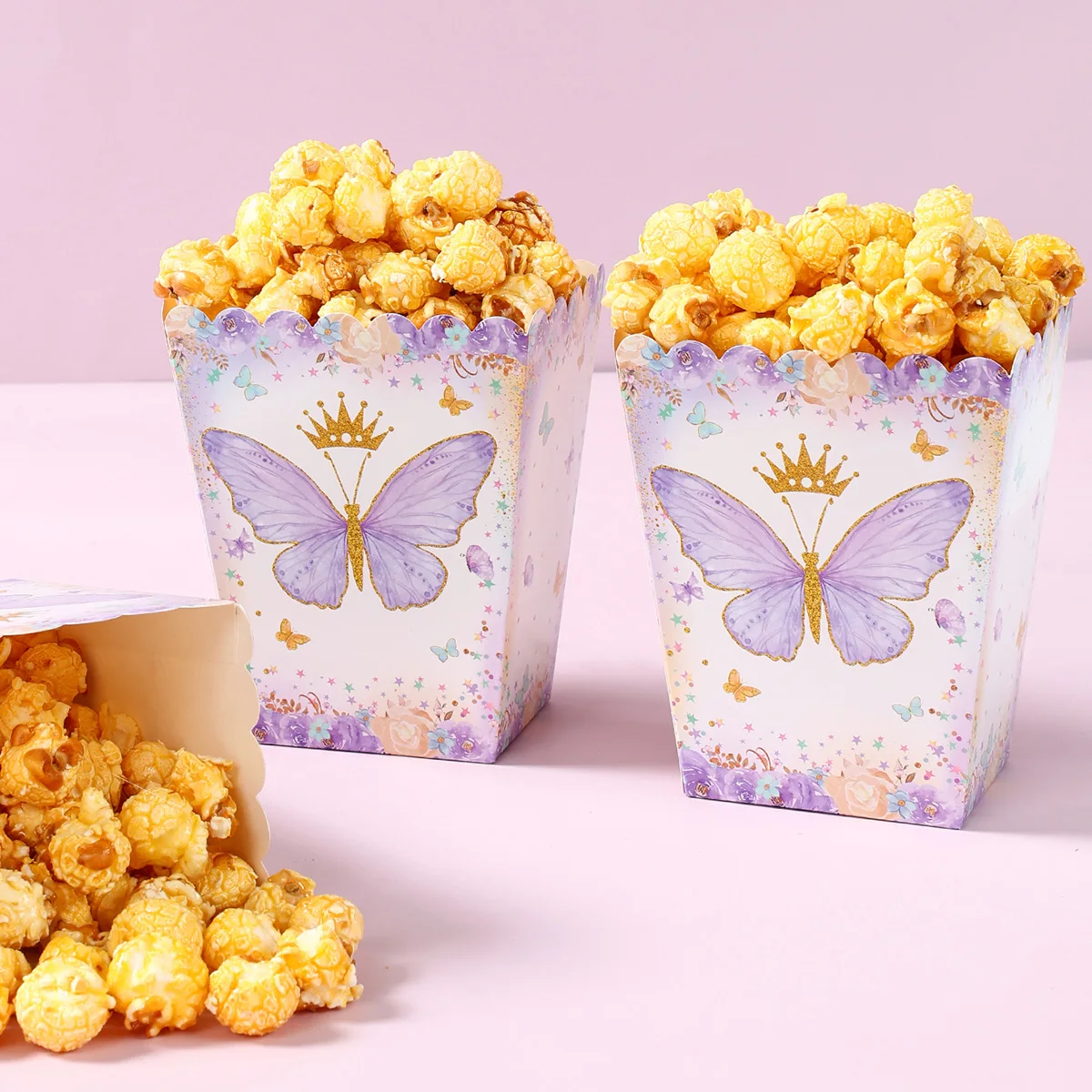Butterfly Theme Party Popcorn Boxes Candy Box Butterfly Party Decoration Wedding Baby Shower Kids Girls Birthday Party Supplies