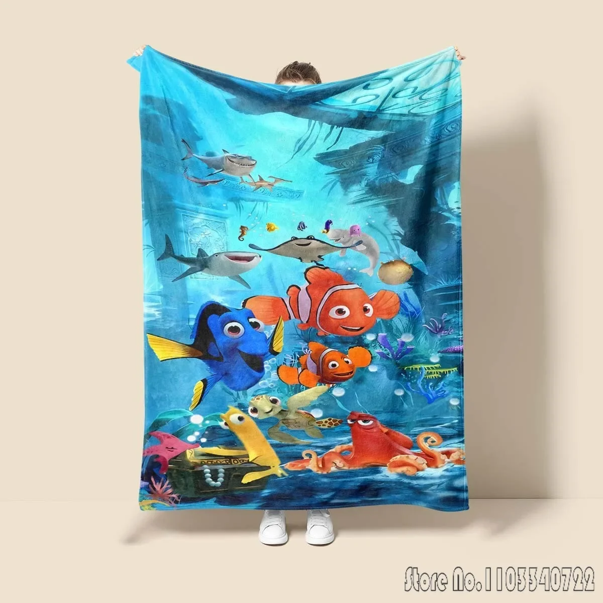  Finding Nemo Room Warming Decorative Blanket Comfortable Soft Portable Travel Picnic Blanket Gift for Family or Friends