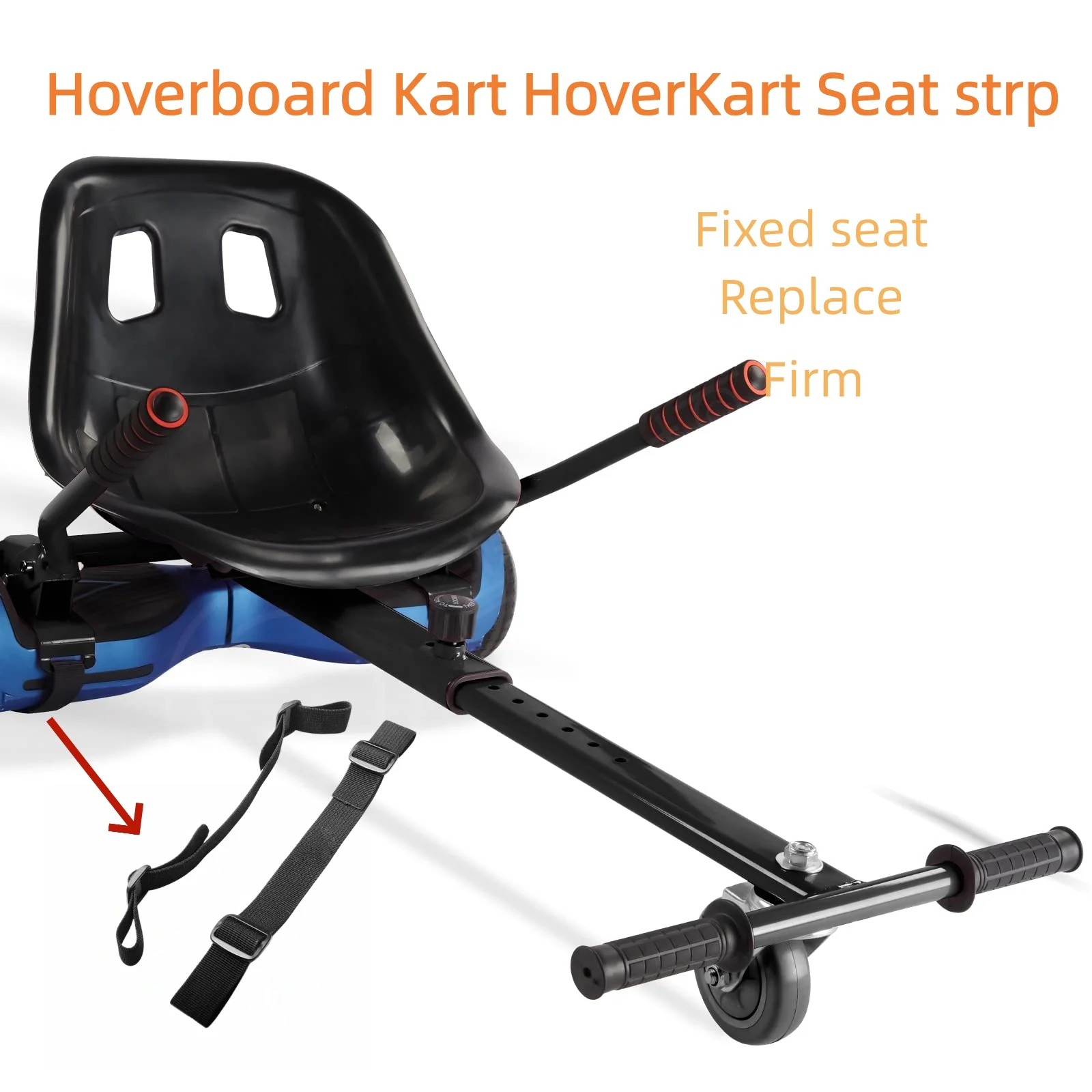 Nylon Webbing Strap Adjustable Safe with Tri-Glide Buckle Kit for Hoverboard Kart Seat Attachment Replacement 1Set