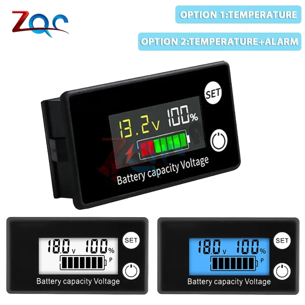 DC8-100V Battery Capacity Indicator LCD Digital Electricity Meter Lead-acid Lithium LiFe PO4 Voltage Tester for Car Motorcycle