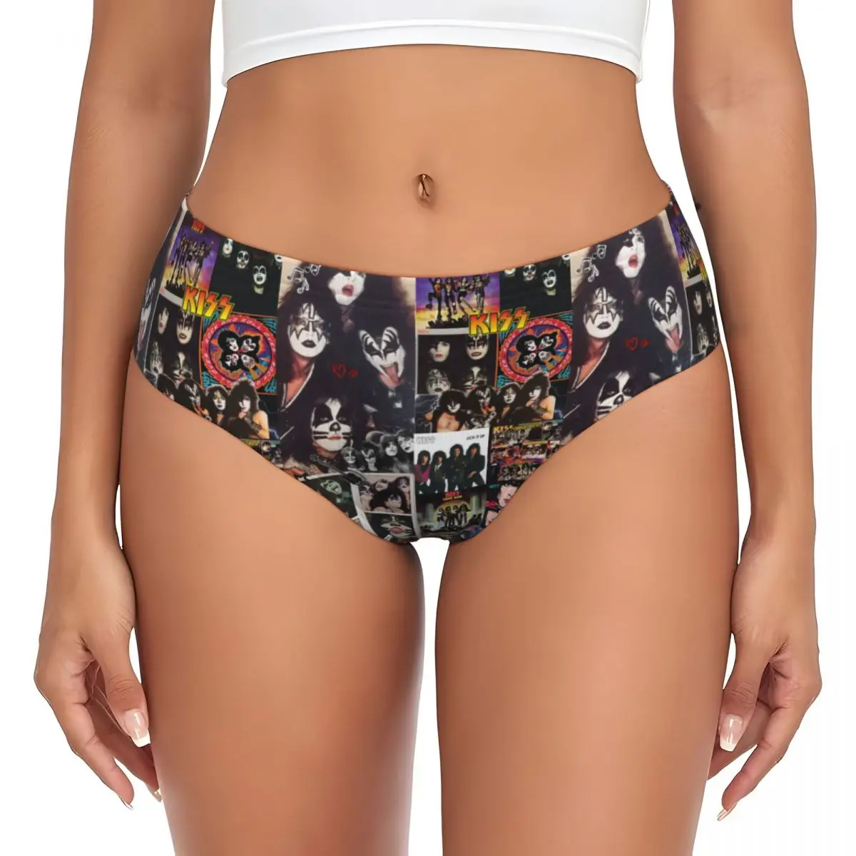 

Custom Womens Heavy Metal Band Wallpaper Panties Comfort Kisses Briefs Underwear