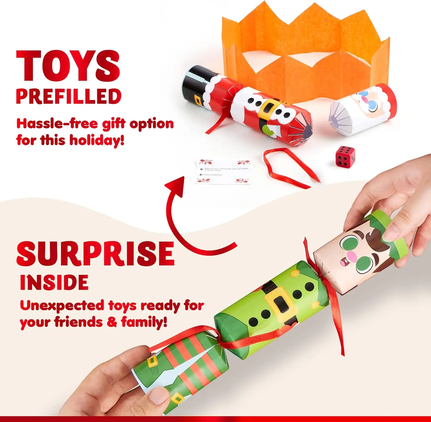 12 عبوة من JOYFY مكونة من 12 قطعة من هدايا حفلات الكريسماس غير المفاجئة مع شخصيات عيد الميلاد لصالح الحفلات للأطفال والكبار وحفلات Xms