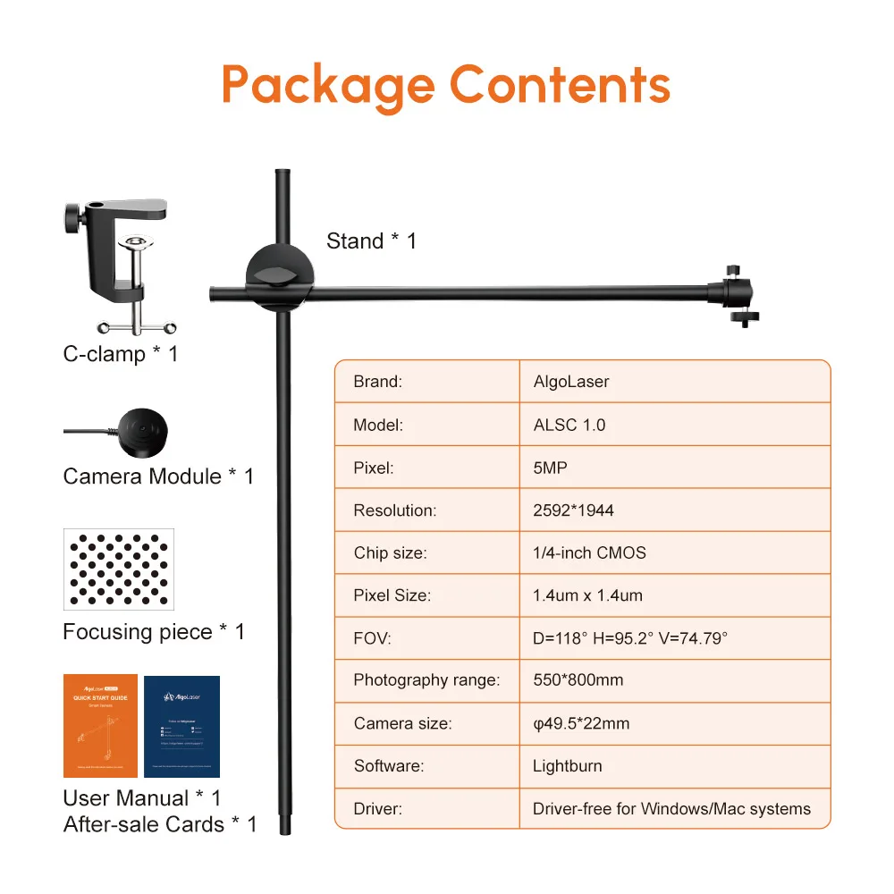 AlgoLaser Wireless Smart Camera 550*800mm For Laser Engraving Cutting Machine Ortur Aufero TWO TREES DIY Tools