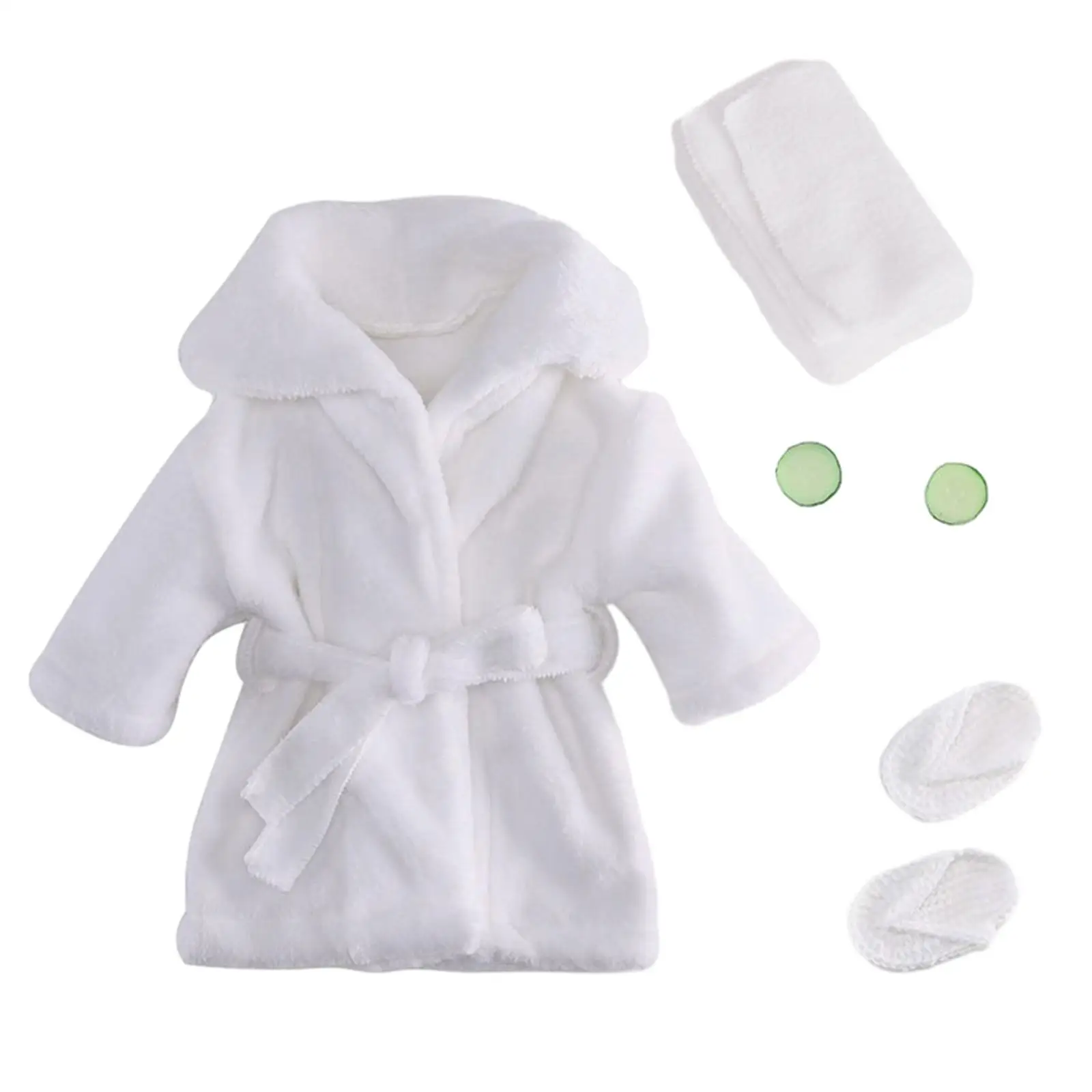 

Infant Photo Prop Bathrobe Outfit Flannel Robe Slippers Set Cucumber Slices for Newborn Baby Photography Session