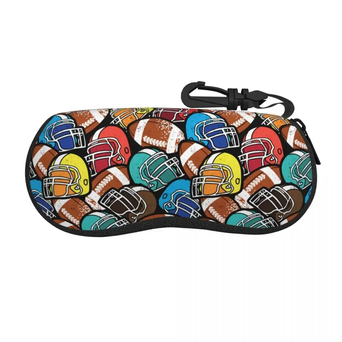 

Custom American Football Rugby Eyeglass Case With Zipper Sunglasses Bag Neoprene Portable Protective Glasses Eyewear Holder