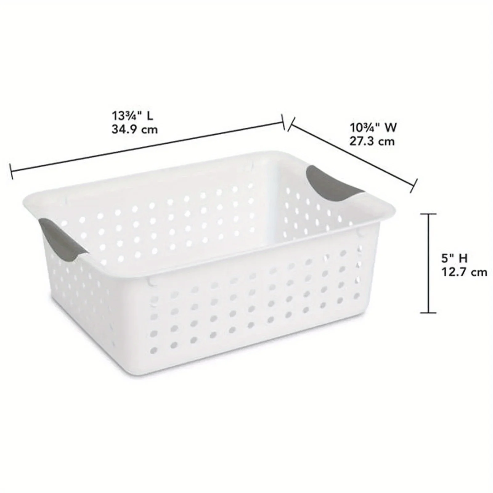 Medium Ultra Plastic Storage Organizer Basket with Handles, (6 Pack)