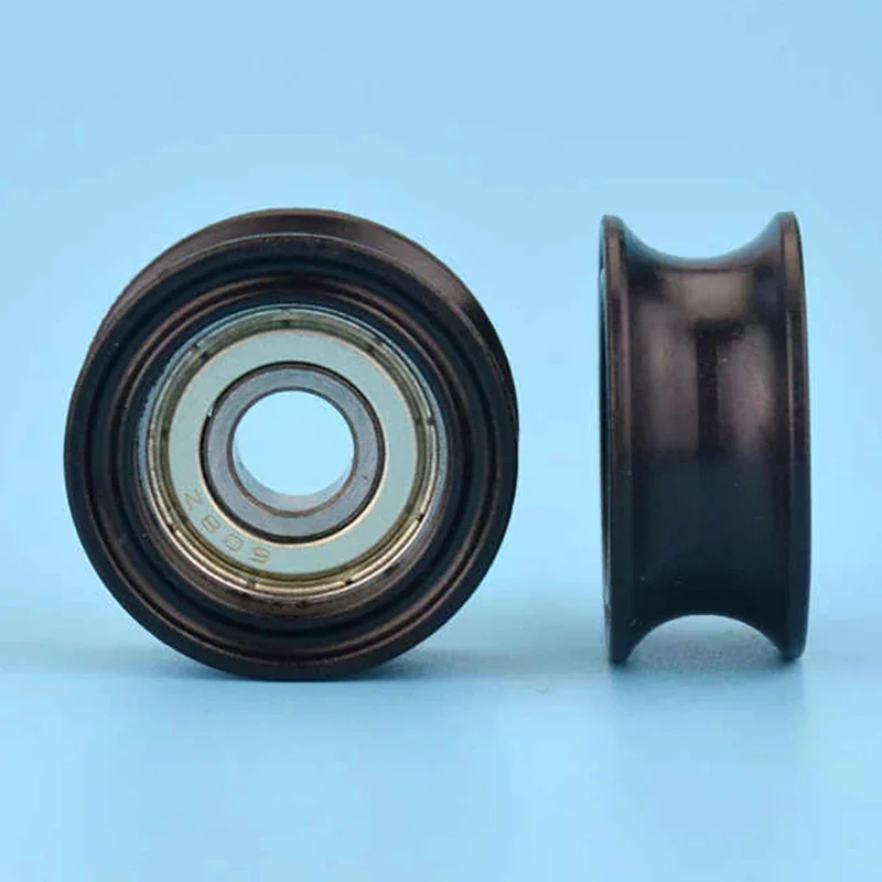

U-shaped Guide Roller 8x30x13mm 608 Bearing Mute Elastic Rubber Moving Pulley