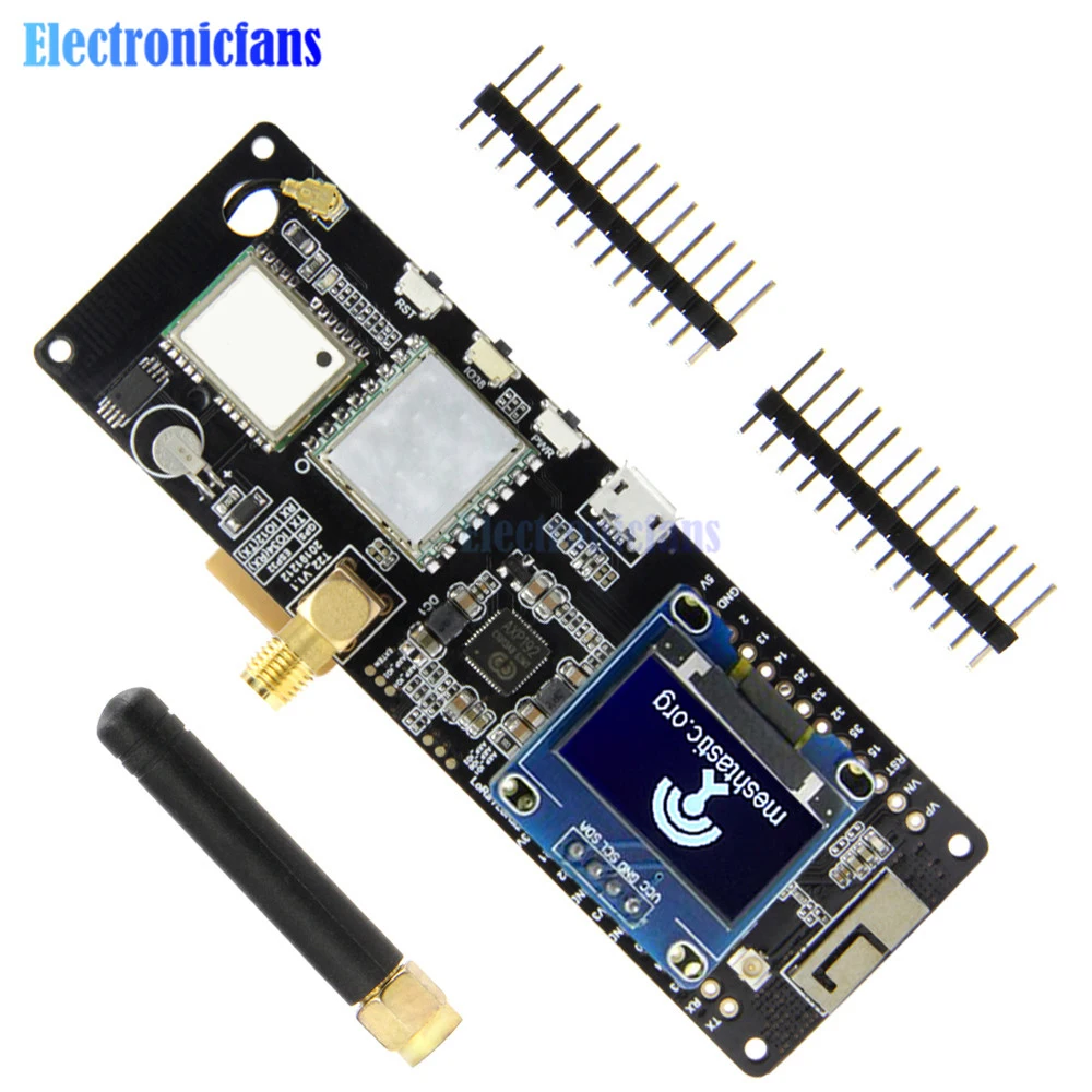 

T-Beam V1.1 ESP32 WiFi беспроводной Bluetooth модуль ESP32 GPS NEO-6M SMA 18650 Держатель батареи с OLED-дисплеем 433/868/915/923 МГц