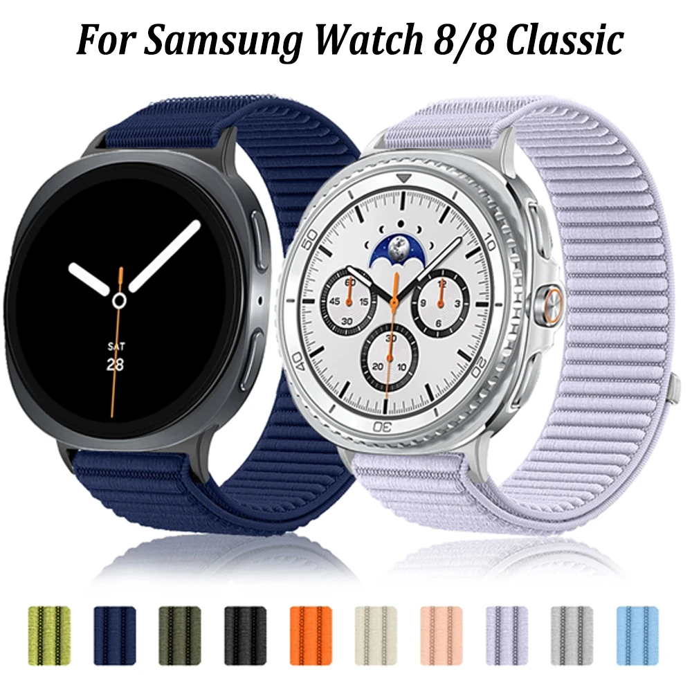 Nylonarmband für Samsung Galaxy Watch 8 40 44 mm/8 Classic 46 mm Sport, austauschbarer, atmungsaktiver Gürtel für Galaxy Watch 8 Band Correa