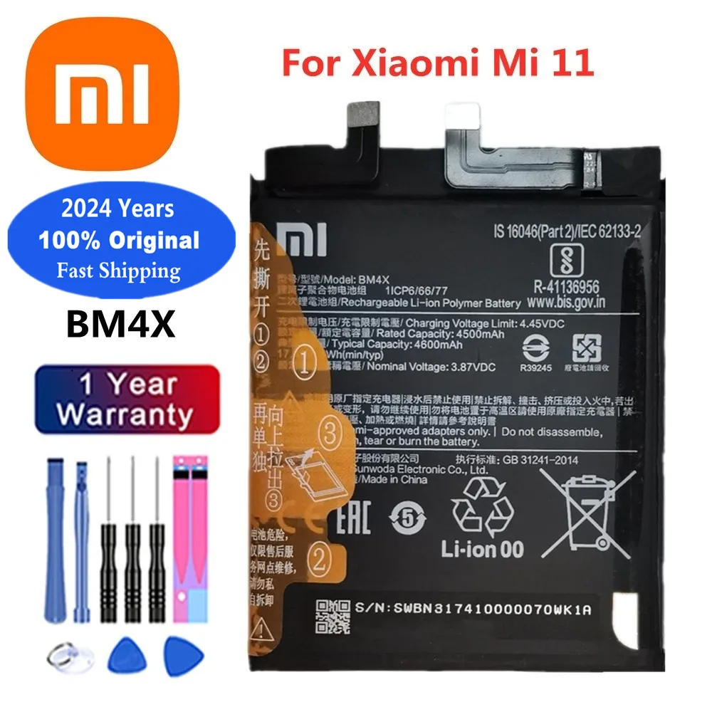 Batería 2024 Original Xiao mi BP42 BM4X BM55 para Xiaomi Mi 11 Mi11 Lite / Mi 11 / 11 Pro 11Pro / 11 Ultra, 100% años